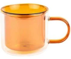 Double-wall cappuccino glass with a handle CHiATO, 250 ml