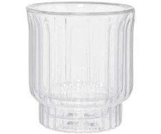 Double-wall grooved latte glass CHiATO, 300 ml – Transparent