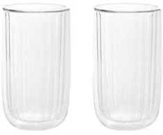 Double-wall glasses Homla CEMBRA GROOVE, 2 x 350 ml