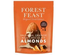 Forest Feast Valencia Oranžinis milk chocolate almonds, 120 g