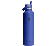 „Hydro Flask“ termosas su standartiniu burnos lankstaus dangteliu ir šiaudeliu „Capri Mėlyna“ termosas, 621 ml