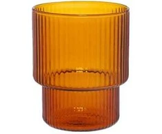 Grooved latte glass CHiATO, 260 ml – Brown