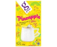 g’tea! PINEAPPLE BLISS, naturally flavoured žalias tea, 20x1.5g in enveloped tea bags.