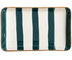 Homla TORRIT Žalias Stripes Plate, 19 x 12 cm