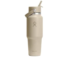 Gertuvė „Hydro Flask“ plataus kamščio, lankstaus dangtelio avižinis buteliukas su šiaudeliu, 946 ml