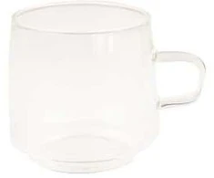 Latte glass with a handle CHiATO, 320 ml – transparent