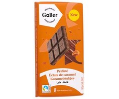 Milk chocolate tablet with praline filling and caramel chips Galler Lait Praline Eclats de Caramel, 180 g
