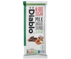 Milk chocolate with almonds Diablo (no added sugar, with stevia), 75 g