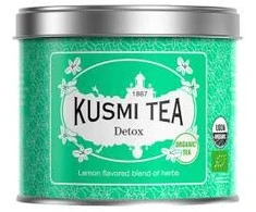 Organic blend of žalias tea and herbs Kusmi Tea Detox, 100 g (in a metal tin)