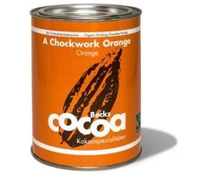 Organic cocoa Becks Cacao A Chockwork Oranžinis with oranžinis and ginger, 250 g