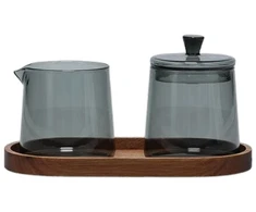 Salt&amp;Pepper S P Collection Luma Pilkas Milk Jug and Sugar Pot, 230 ml