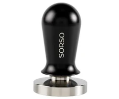 SORSO Barista dynamometric tamper, stainless steel, with an aliuminio handle, 58 mm – Juodas