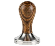 SORSO Barista tamper, stainless steel, with a wooden handle, 58 mm – Brown