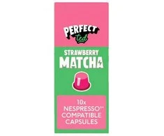 Strawberry-flavored matcha žalias tea capsules for Nespresso® Original coffee machines PerfectTed, 10 pcs.