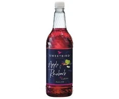 Syrup with added caffeine for iced drinks Sweetbird Fusions+ Apple and Rhubarb, 1 l