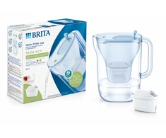 Vandens filtravimo ąsotis BRITA Style Eco 2.4L, mėlynos spalvos su 2x MAXTRA PRO filtrais +DOVANA Brita gertuvė