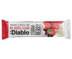 Yoghurt-coated muesli bar with no added sugar Diablo Sugar Free Strawberry, 30 g