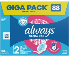 Always Ultra Size 2 Dienai Higieniniai paketai, Long (2 Dydis), 88 vnt.