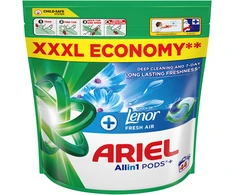 Ariel All-in-1 PODs +Touch of Fresh Air Lenor Skalbimo Kapsulės, 44 Skalb