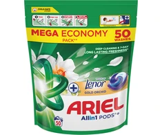 Ariel All-in-1 Pods Touch Of Lenor Gold Orchid Želinės Skalbimo Kapsulės, 50 Kapsulės