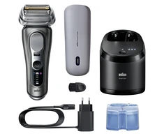 Braun 9675CC Barzdaskutė Series 9 PRO+ Clean&amp;Charge +Power Case / pilkas