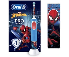Elektrinis dantų šepetėlis Braun D103.413.2KX Vitality PRO Kids 3+ Spiderman + kelioninis dėklas