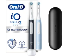 Braun iOG3d.2i6.2K Oral-B iO3 Elektrinis Dantų Šepetėlis Matt Juodas/Ice Mėlyna Duo Pack Edition