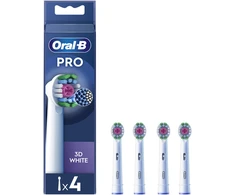 Braun Oral-B EB18-4 3D Baltas Pro Dantų Šepetėlio Galvutės, 4 Vnt.