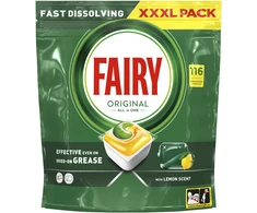 Indaplovių tabletės Fairy Platinum All In One Lemon, 116 vnt., citrinų kvapo