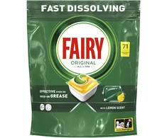 Indaplovių tabletės Fairy Platinum All In One Lemon, 71 vnt., citrinų kvapo