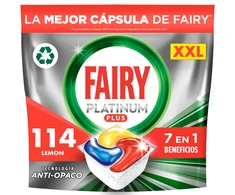 Indaplovių kapsulės Fairy Platinum Plus All In One Lemon, 114 vnt.