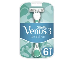 Gillette Venus 3 Sensitive Vienkartiniai Skustuvai Moterims, 6, Vnt. Pakuotė