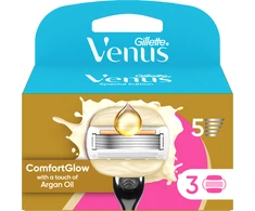 Gillette Venus ComfortGlow Argan Oil 3 Keičiamos Skustuvo Galvutės