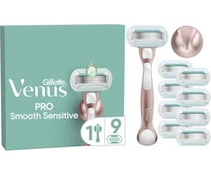 Skustuvas moterims Gillette Venus Deluxe Smooth Sensitive Rosegold + 9 skutimosi galvutės
