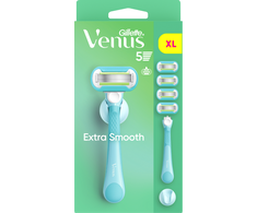 Gillette Venus Extra Smooth Skustuvas, 4 Keičiamos Skustuvo Galvutės, Sieninis Laikiklis