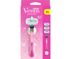Gillette Venus Party Edition Skustuvas, 3 Keičiamos Skustuvo Galvutės, Sieninis Laikiklis