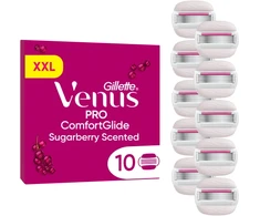 Gillette Venus Pro Comfortglide Sugarberry keičiamos skustuvo galvutės, 10 vnt.