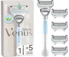 Gillette Venus Satin Care Aloe Skustuvas Gaktos Plaukams + Galvutė 5 vnt.