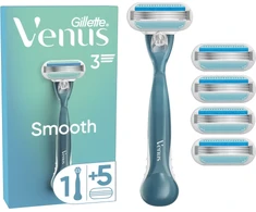 „Gillette Venus“ skustuvo rankenėlė ir 5 keičiamos skustuvo galvutės