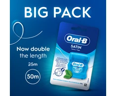 Oral-B Satin Tape Mėtų Vaškuotas Dantų Siūlas 50 m