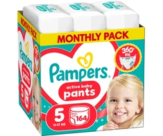 Pampers Active Baby Pants Sauskelnės, 5 Dydis, 164 vnt.
