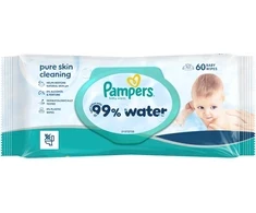 Pampers Aqua Servetėlės Kūdikiams, 60 Servetėlės