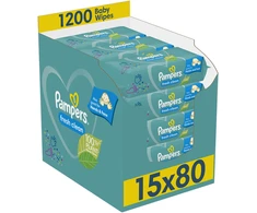 Drėgnos servetėlės Pampers Fresh Clean, 15 pak. x 80 vnt., 1200 servetėlių