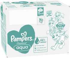 Servetėlės kūdikiams Pampers Harmonie Aqua Baby, 15 pakuočių, 720 servetėlių