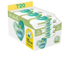 Pampers Harmonie Aqua Servetėlės Kūdikiams, 15 pakuočių, 720 servetėlių