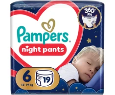 Pampers Naktinės Sauskelnės-Kelnaitės, 6, 19 Sauskelnės