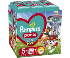 Pampers Pants Paw Patrol sauskelnės-kelnaitės, 5 Dydis, 132 vnt., 12–17 kg