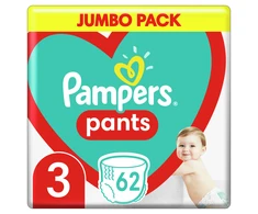 Pampers Active Baby Pants Sauskelnės-Kelnaitės, 3 Dydis, 62 Sauskelnės