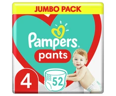 Pampers Pants Sauskelnės-Kelnaitės, 4 Dydis, 52 Sauskelnės, 9-15 kg