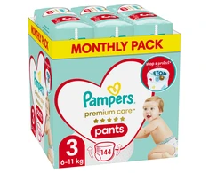Sauskelnės-kelnaitės Pampers Premium Care 3 dydis, 6-11 kg, 144 vnt.